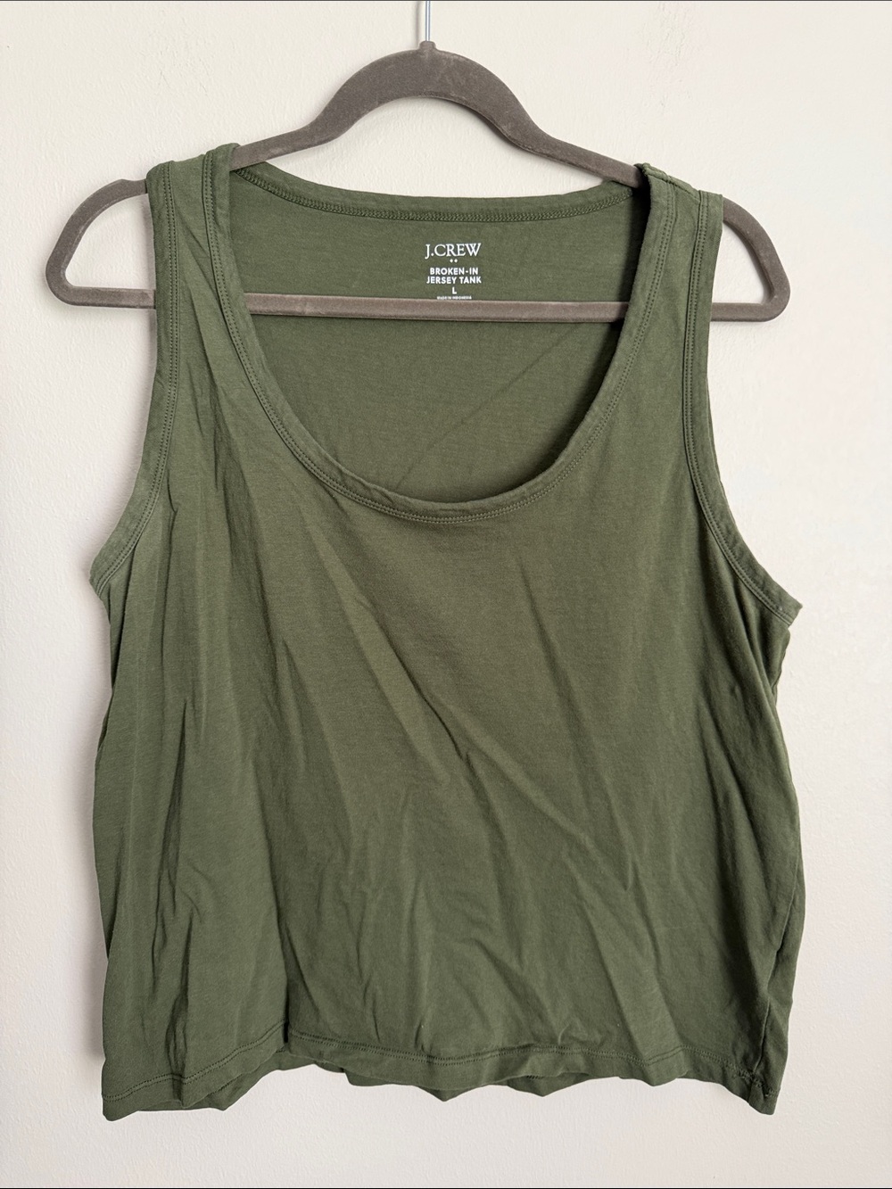 J. Crew Olive Tank Top Scoop Neck Jersey